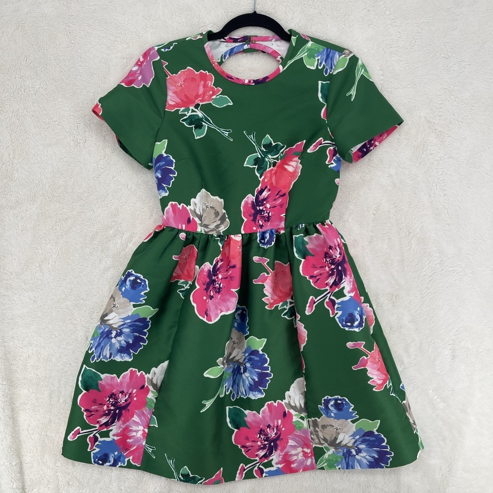 Kate Spade Dress Stellia Floral Green Fit And Flare Maximalist‎ Size 2